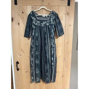 The Vermont Country Store | Vtg 90s Floral Prairie Peasant Midi Dress | Size L